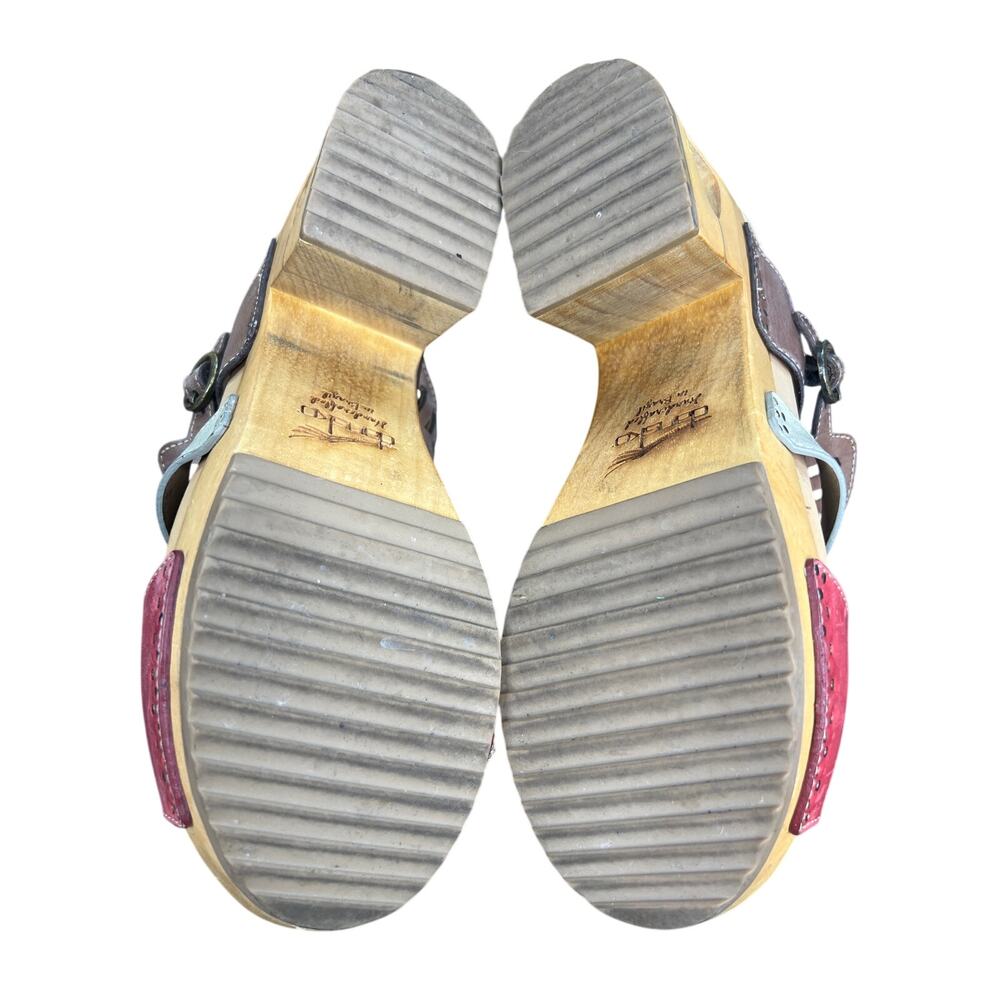 Dansko Women’s Oralee Brown Red Leather Wooden Sandal Size 41 US 10.5/11 - Picture 9 of 11